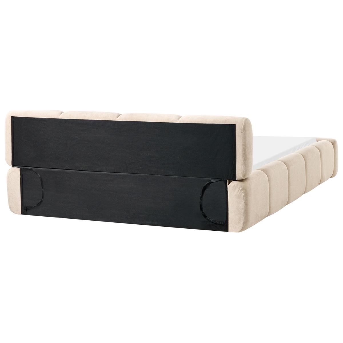 BETT mit Lattenrost 160/200 cm Stoff Taupe Orville - Taupe, Textil (160/200cm) - Beliani