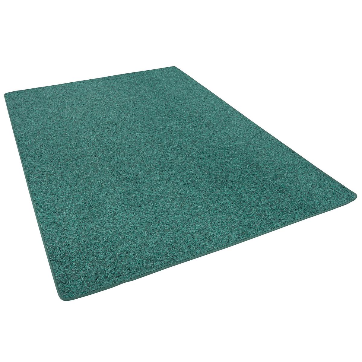 FEINSCHLINGEN VELOUR TEPPICH STRONG - Petrol, Textil (133/133cm) - Snapstyle