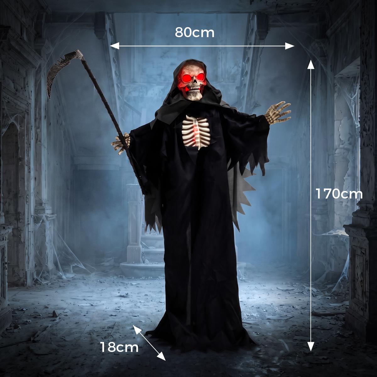 SENSENMANN-DEKO Metall Polyesterfaser Schwarz - Schwarz, Kunststoff (18/170/80cm) - HOMCOM