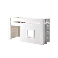 HOCHBETT mit Vorhang Karola 215x120x96 aus MDF in Weiß - Weiß, Holzwerkstoff (90/200cm) - 58aufmkessel