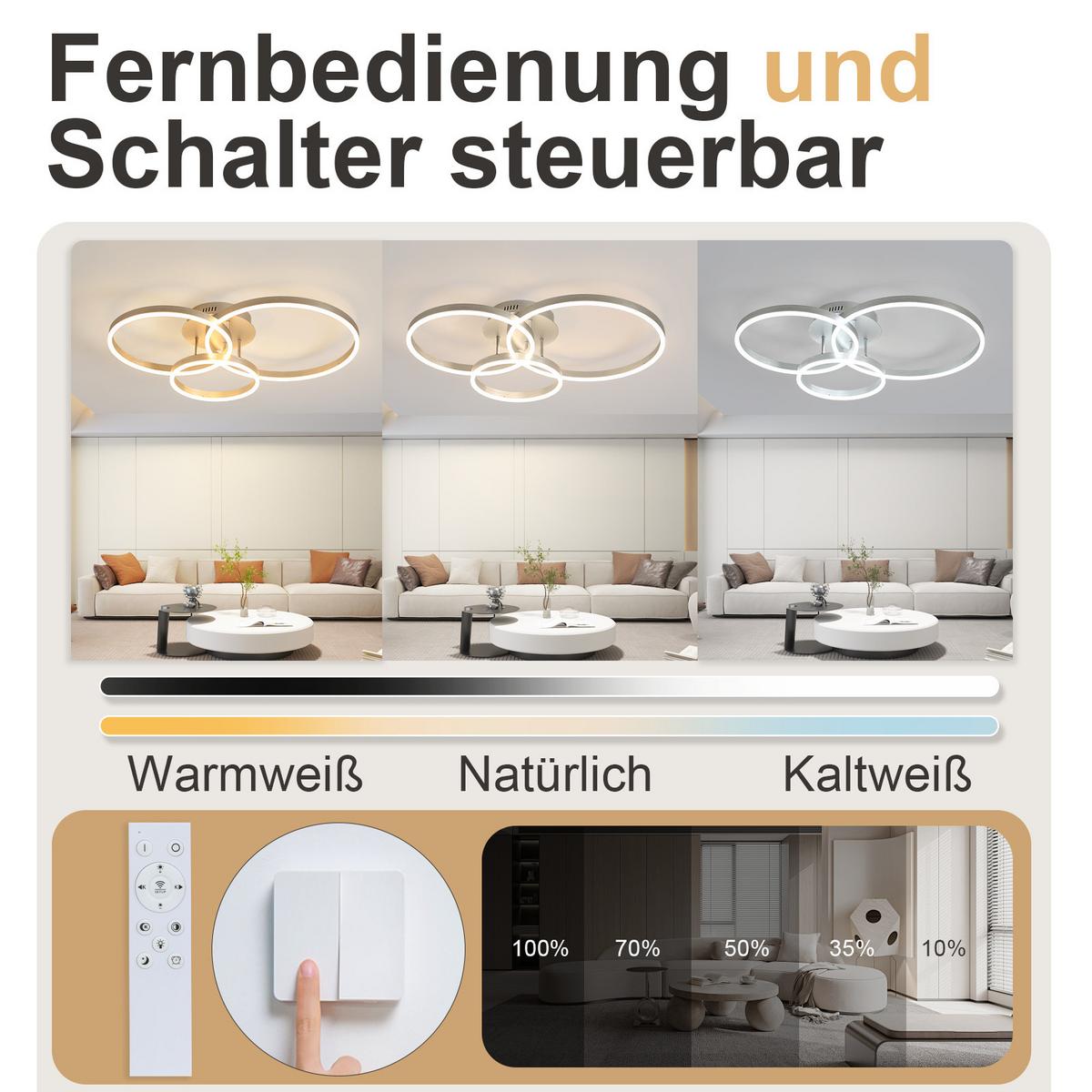 LED-DECKENLEUCHTE Kirak 58/24/82 cm - Silberfarben, Metall (82/58/24cm) - ZMH