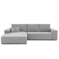 ECKSOFA NOVA Links mit Schlaffunktion und Bettkasten Hellgrau - Hellgrau, Kunststoff/Textil (294/185cm) - Idohome