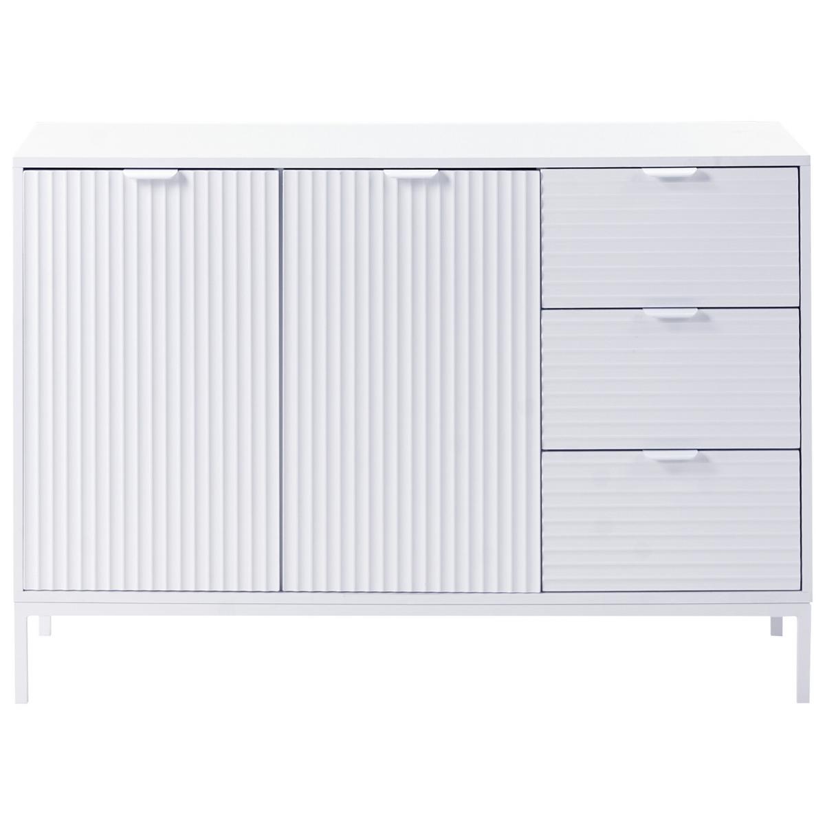 SIDEBOARD mit 2 Türen Weiß Adelaide - Weiß, Holzwerkstoff/Metall (118/80/40cm) - Beliani