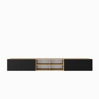 LOWBOARD CAVA 300/41/40 cm, Hängender TV-Schrank Eiche Artisan - Schwarz/Eiche Artisan, Holzwerkstoff (300/41/40cm) - MASSENO