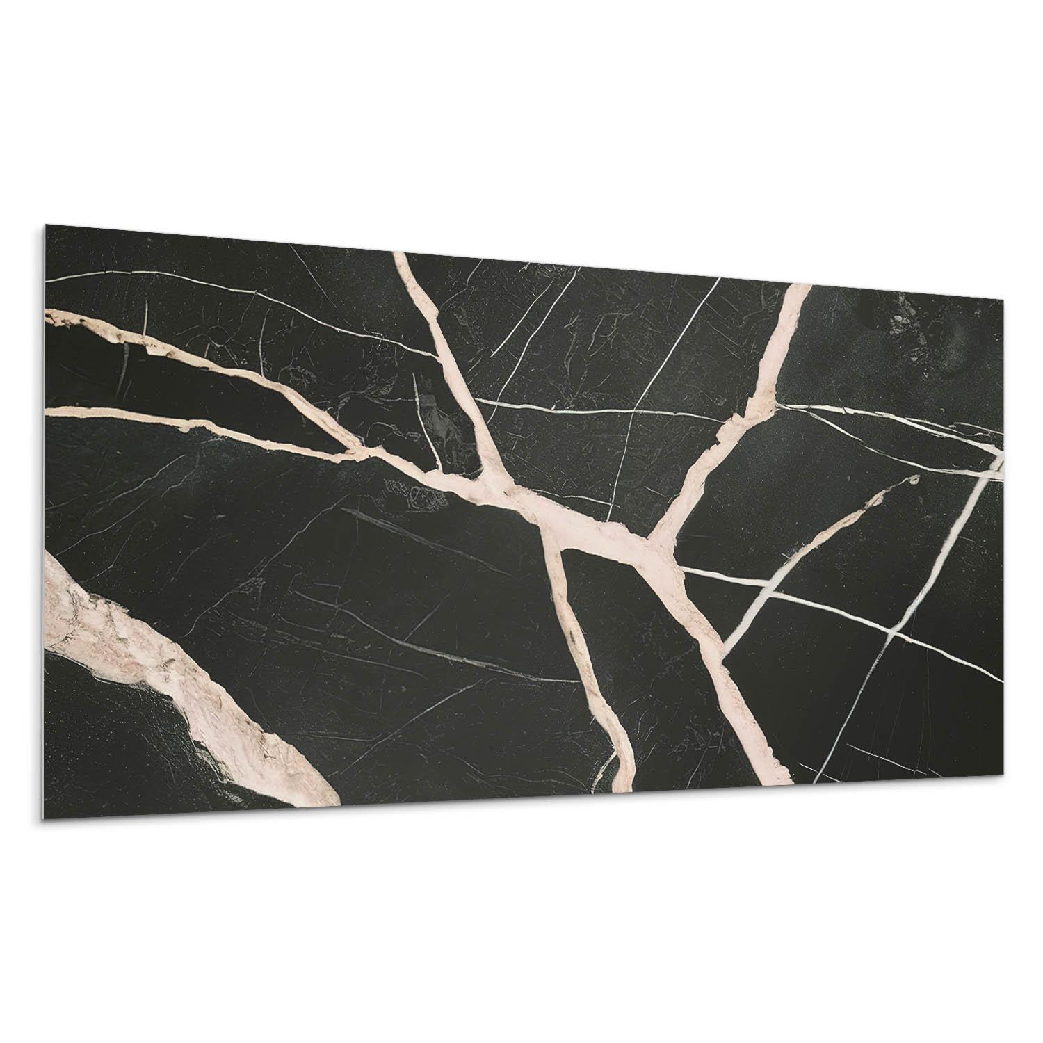 WANDPANEEL 6x 60x30 cm selbstklebend Quenira - Schwarz Hochglanz, Kunststoff (30/1.6/60cm) - Wallfluent