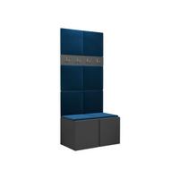 GARDEROBEN-SET Orion IV - Blau/Graphitfarben, Holzwerkstoff/Kunststoff (84/186/46cm) - MIRJAN24