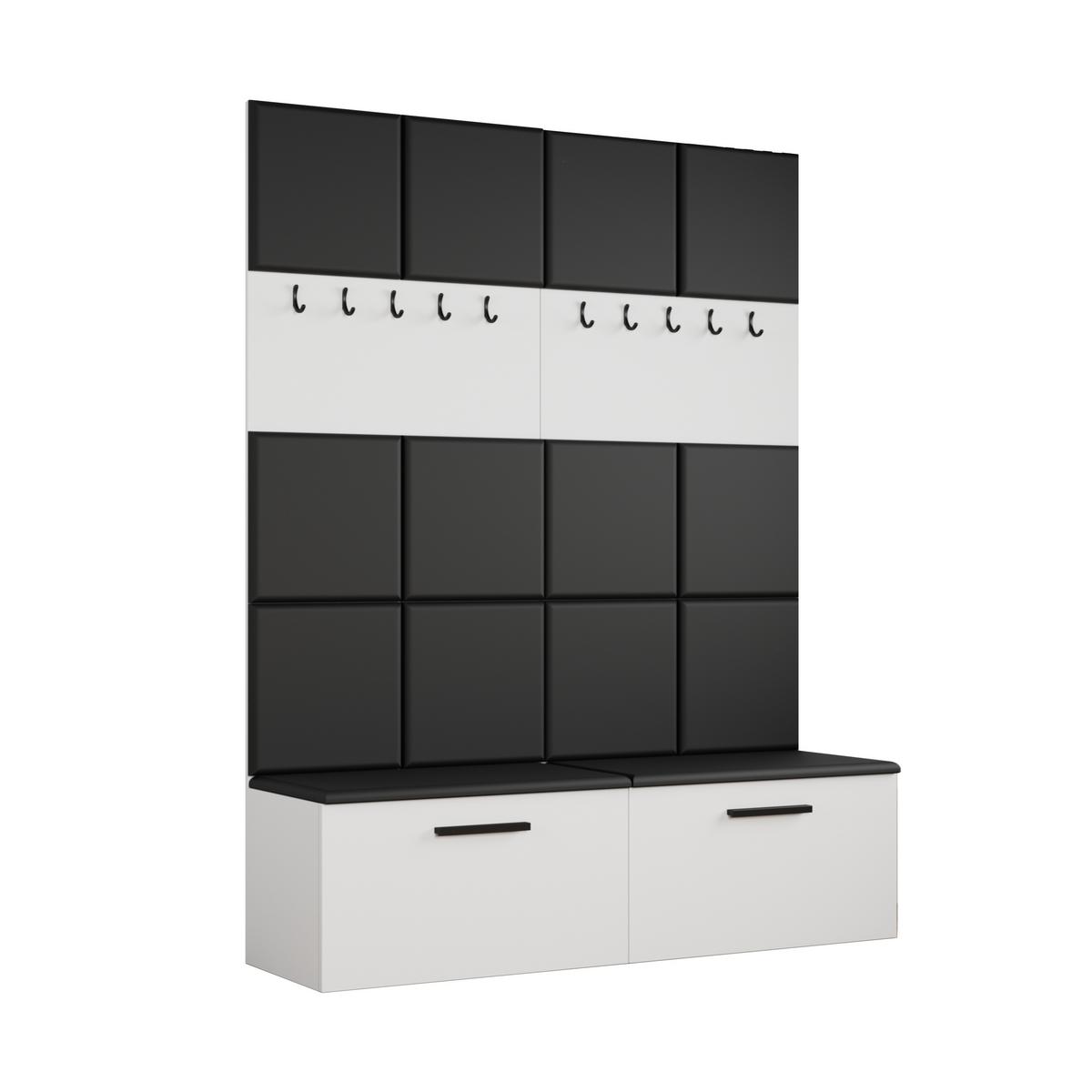 GARDEROBENSCHRANK Rosanno I Schwarz 80,6/204/40 cm – Modern, mit Kleiderhaken - Schwarz, Holzwerkstoff/Kunststoff (80.6/204/40cm) - AX Living