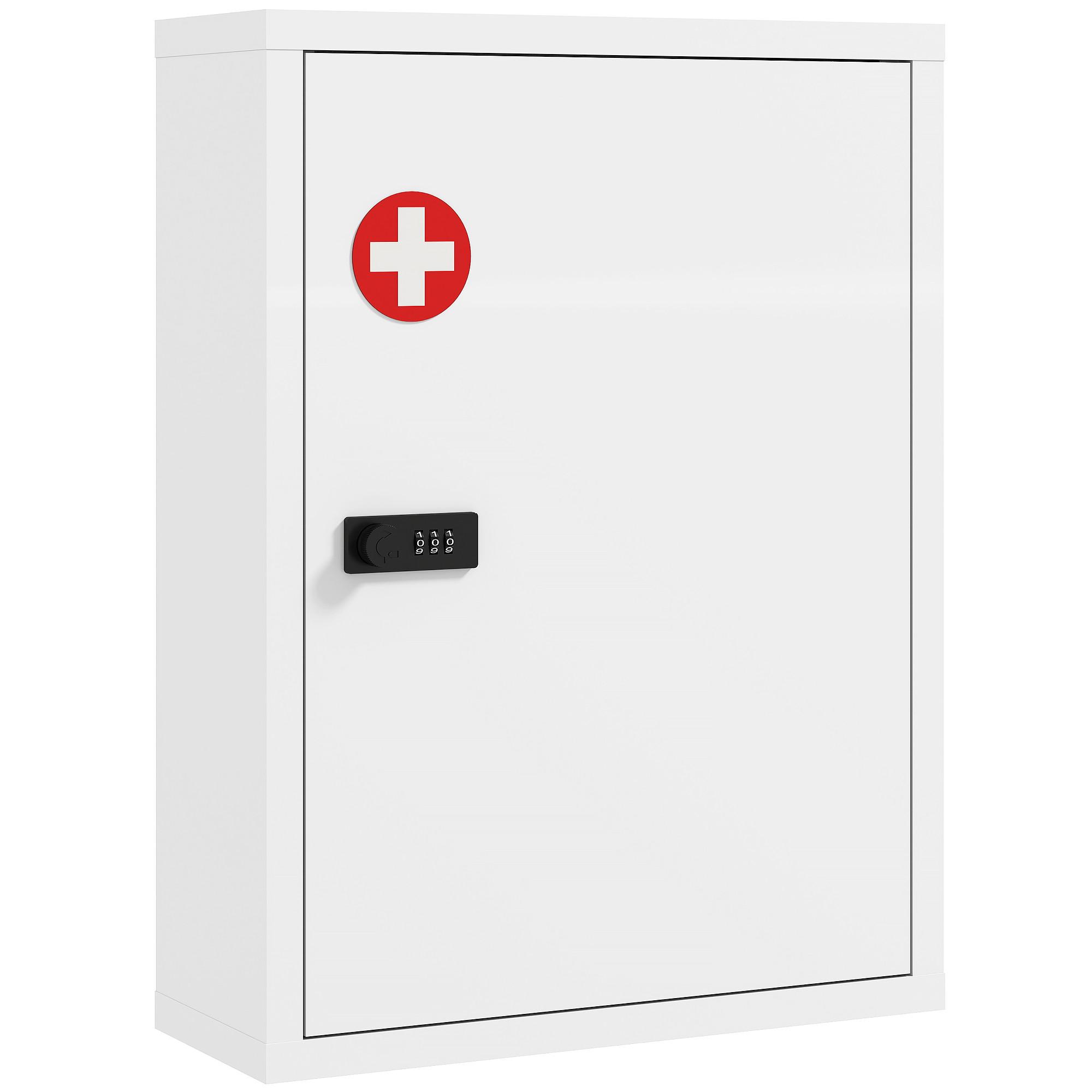 MEDIZINSCHRANK Kaltgewalzter Stahl Weiß - Weiß, Metall (15/53.5/40cm) - HOMCOM