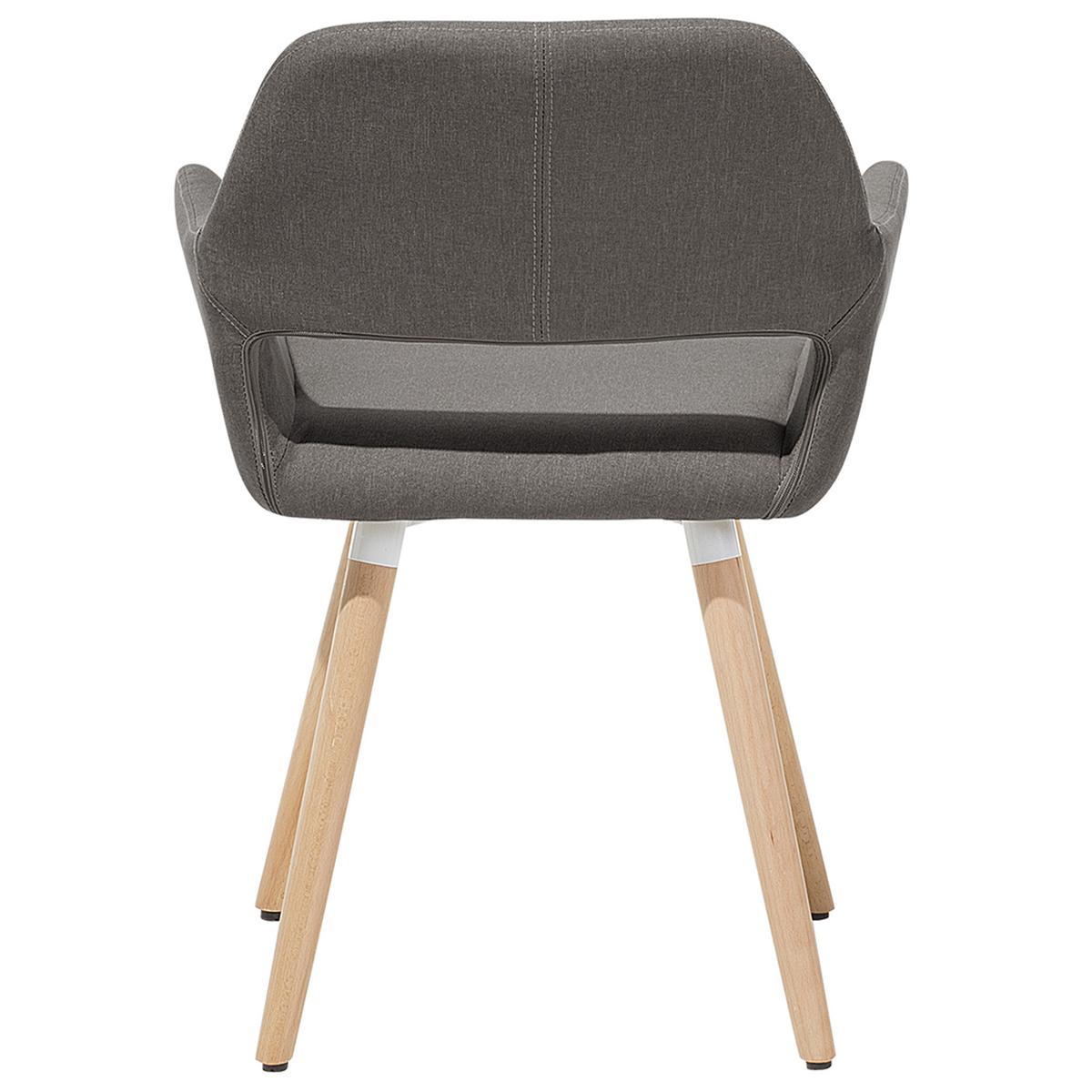 ESSZIMMERSTUHL 2er-Set Polsterbezug Braun Chicago - Braun, Holz/Textil (56/81/56cm) - Beliani