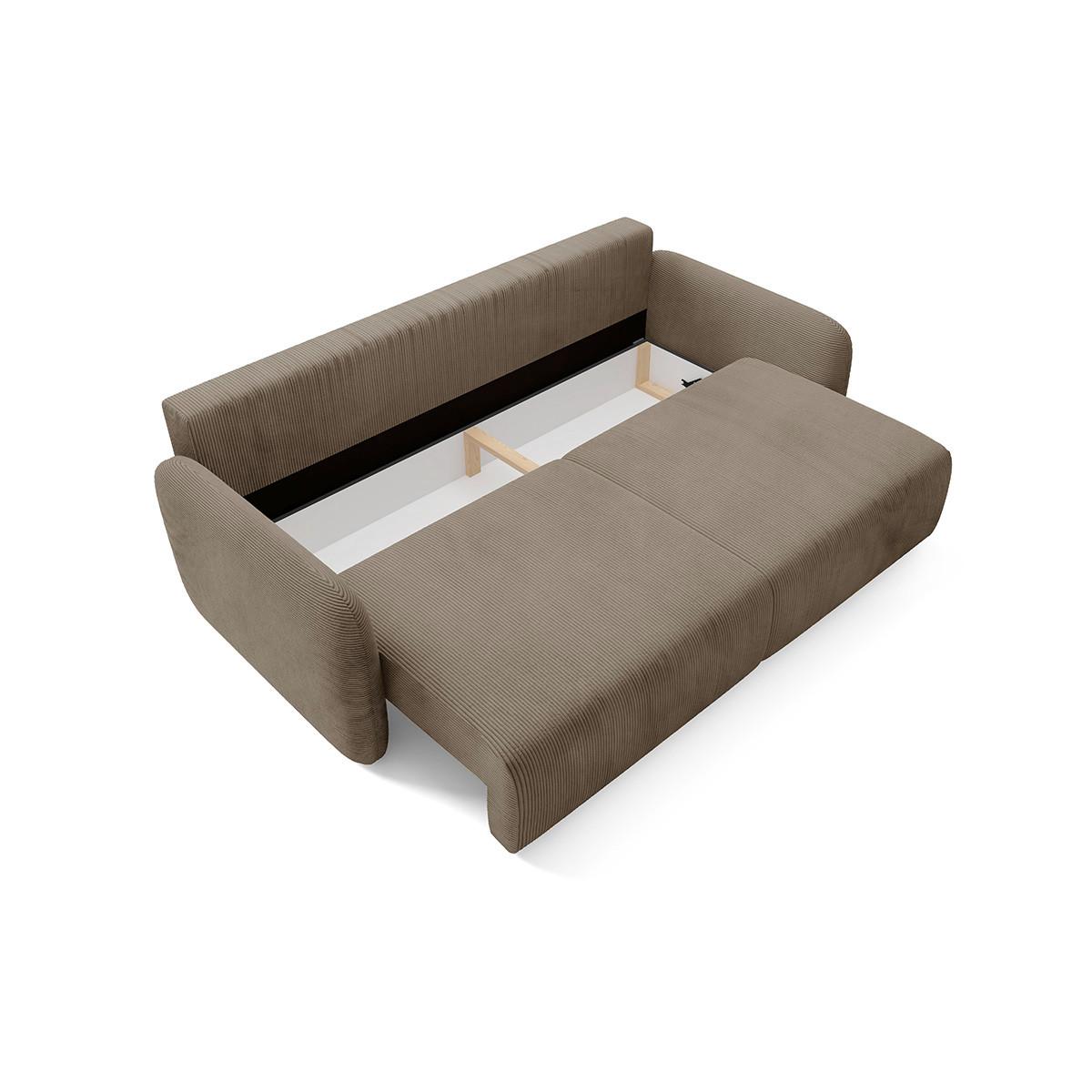 SOFA Dora 3 Sitzplätze Taupe - Taupe, Holz (233/92/110cm) - Petits-meubles