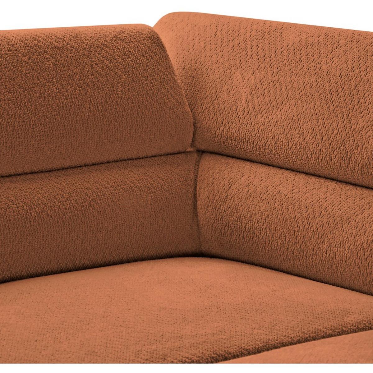 ECKSCHLAFSOFA Mellow mit Bettkasten, Ziegelrot, links - Rostfarben/Schwarz, Textil (270/205cm) - Beautysofa