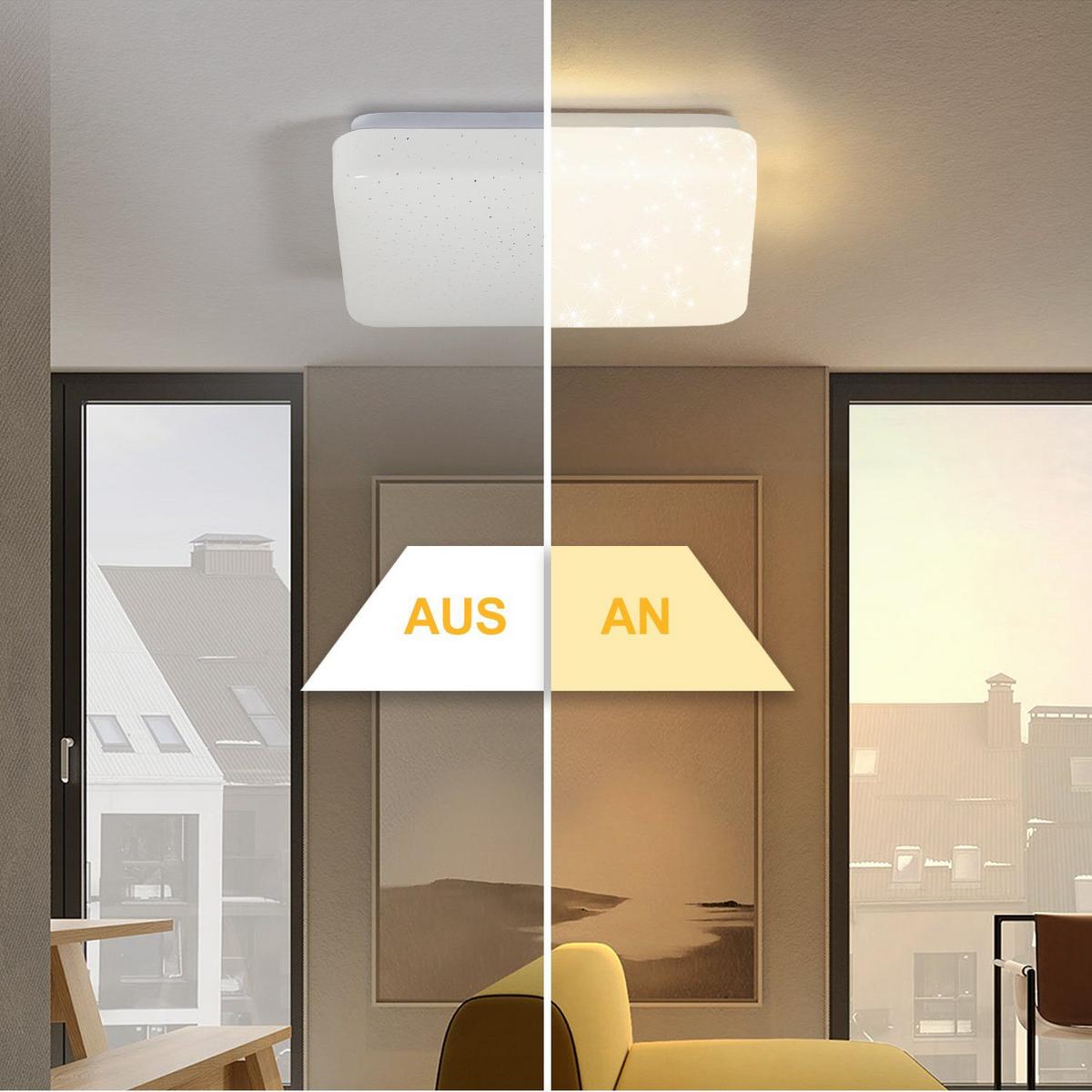LED-DECKENLEUCHTE Adelheid 21/21/4 cm - Weiß, Kunststoff (21/21/4cm) - Nettlife