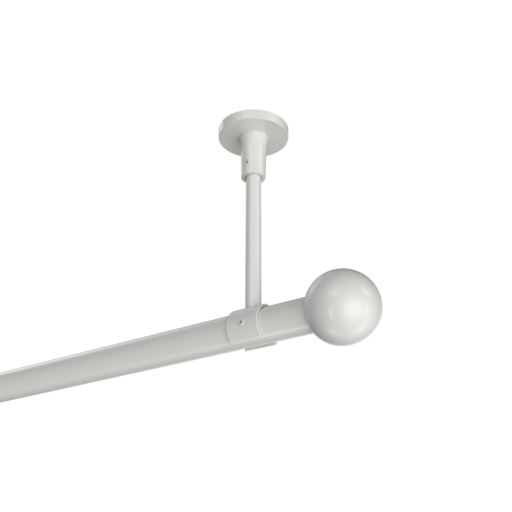 GARDINENSTANGE Sonette Luino 540 cm (geteilt in 3 x 180 cm), 1-läufig, 20 mm Ø Weiß - Weiß, Metall (540cm) - INTERDECO