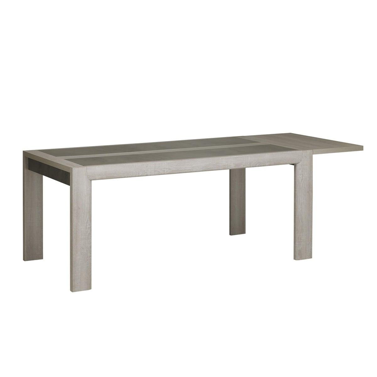 RECHTECKIGER Esstisch für 10 Personen mit Verlängerung - Französische Herstellung - 90/180/77 cm - Eichefarben, Holzwerkstoff (90/180/77cm) - Calicosy