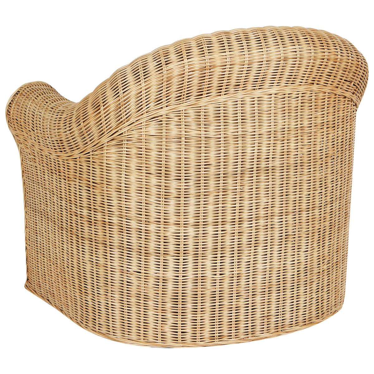 GARTENSTUHL Rattan Natürlich Livadeia - Naturfarben/Weiß, Naturmaterialien (90/82/75cm) - Beliani