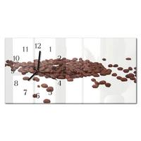 WANDUHR aus Glas 60x30 cm - Kaffeebohnen - Braun, Glas (60/30/0.4cm) - TULUP