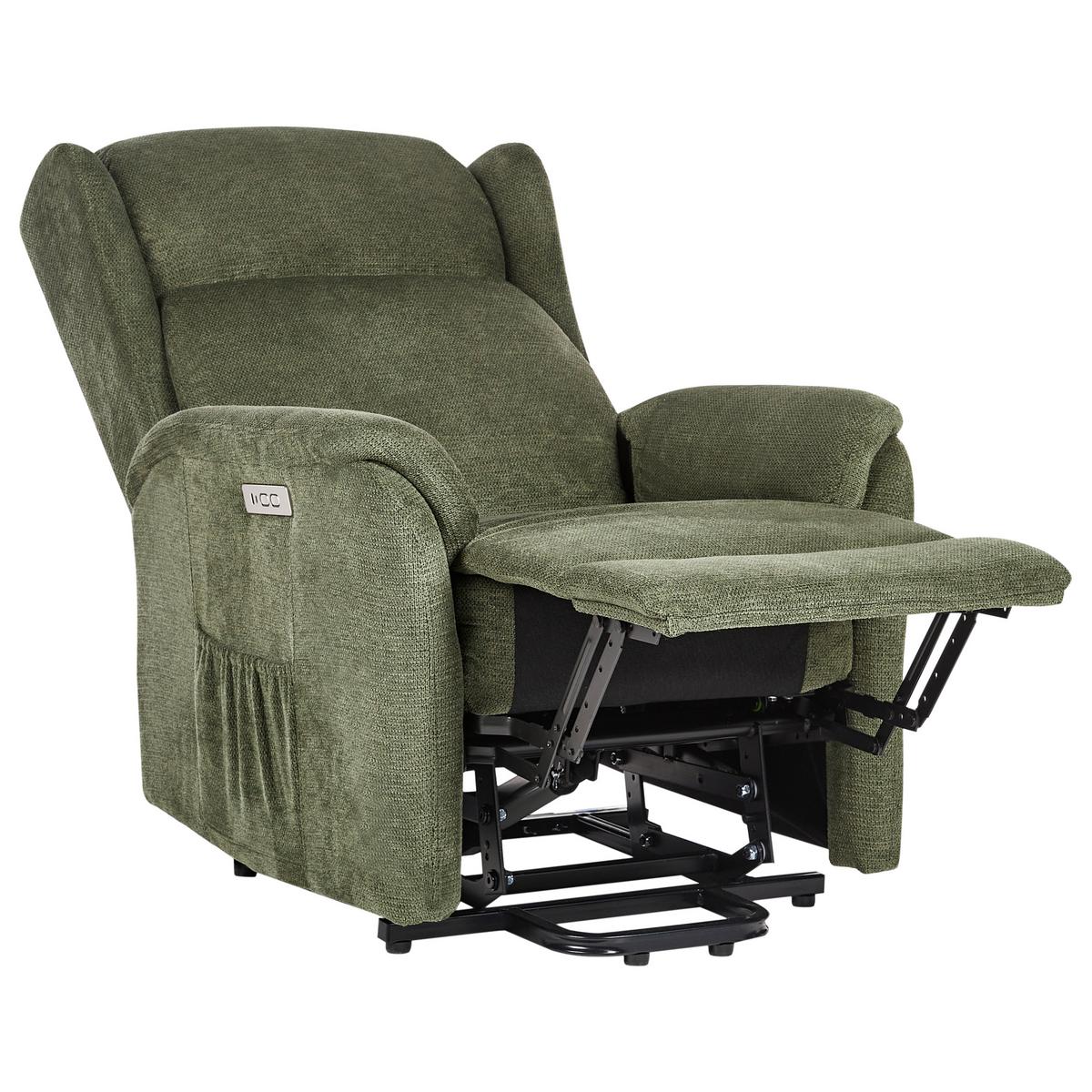 ELEKTRISCHER-FERNSEHSESSEL Grün Elegy - Grün, Textil (72/86/80cm) - Beliani