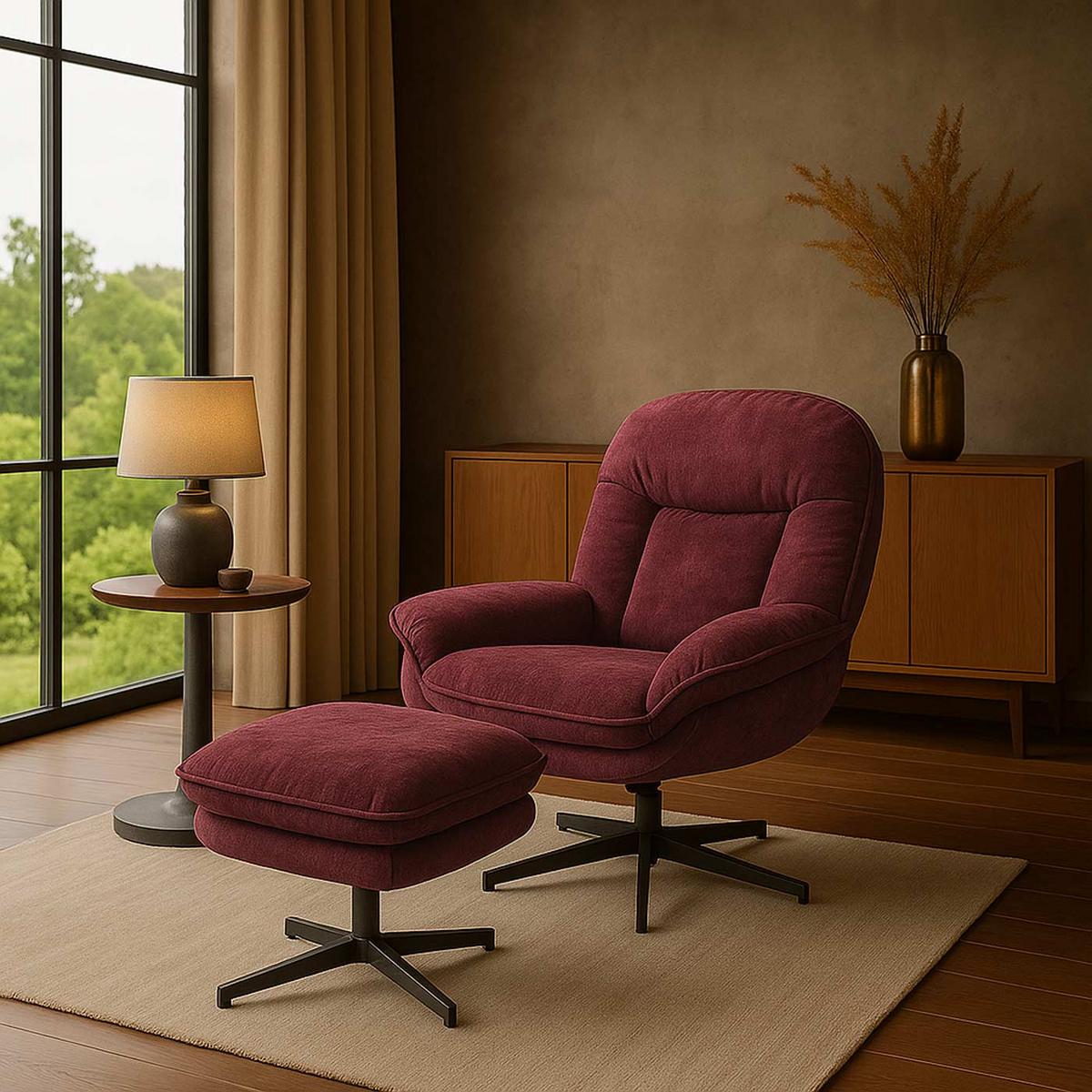 RELAXSESSEL Rot - Rot, Textil (80/96/90cm) - MCW
