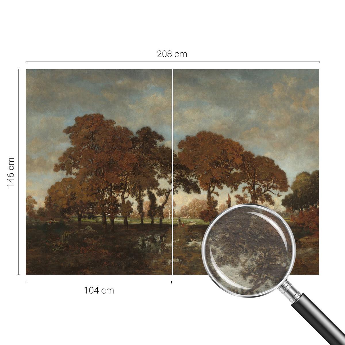 FOTOTAPETE 208x146 cm - Idyllische Landschaft - Weiß, Textil (208/146cm) - Wallfluent