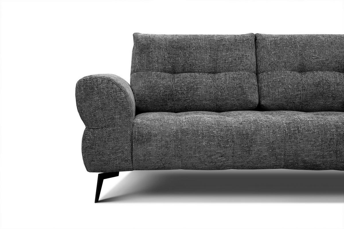 ECKSOFA SALVINI 5-Sitzer, dunkelgrau - Dunkelgrau/Schwarz, Holzwerkstoff/Textil (292/158cm) - Wozimo