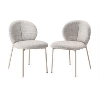 STÜHLE 2er-Set, gepolstert, aus meliertem stoff beige 48/80/60 cm - Beige, Textil (48/80/60cm) - Calicosy