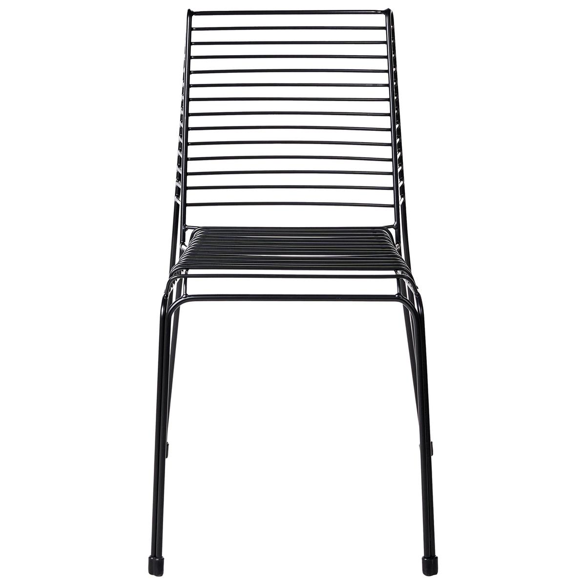 GARTENSTUHL 2er-Set Metall Schwarz Chieve - Schwarz, Metall (49/80/57cm) - Beliani