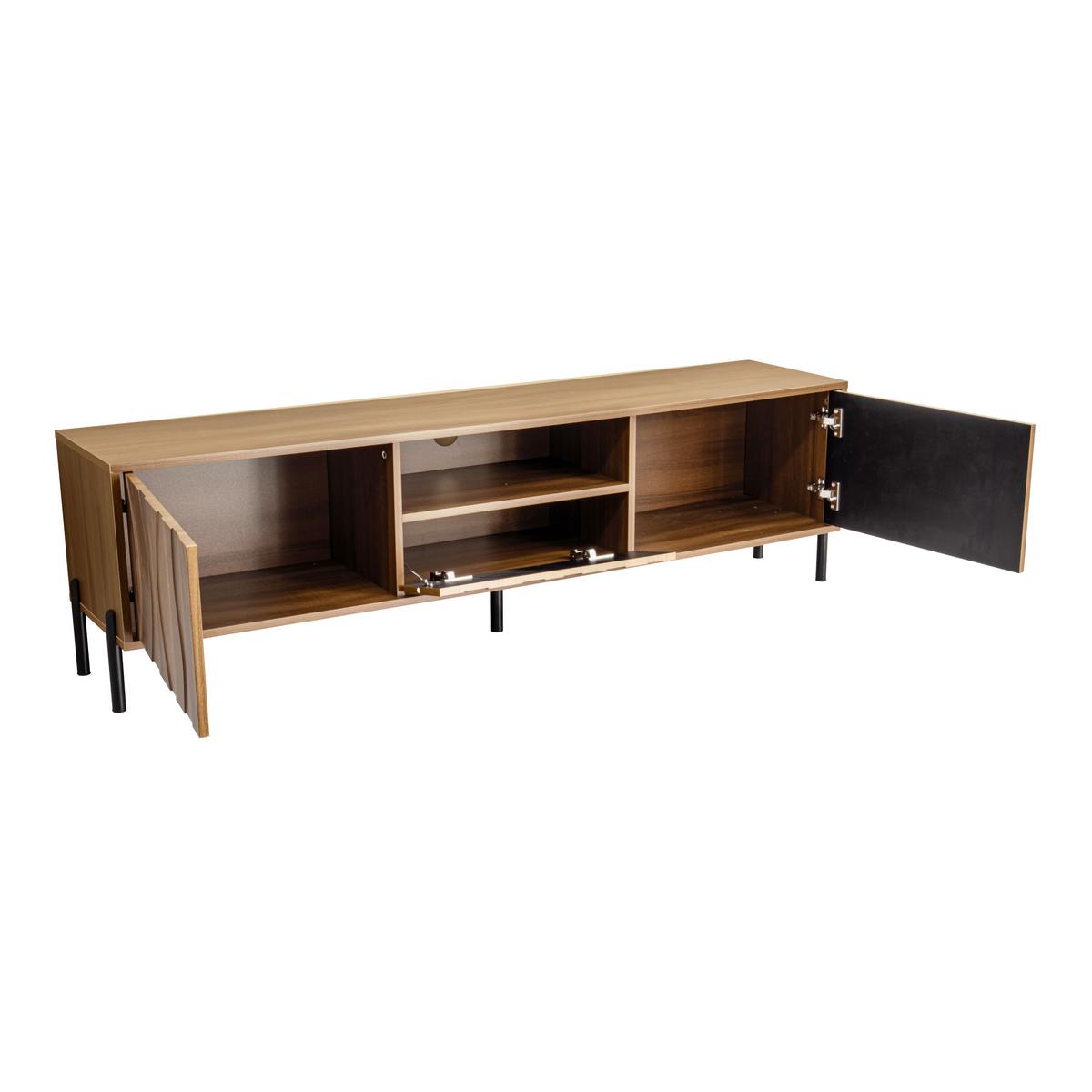 TV-SCHRANK 160 cm in Natur mit 3 Türen - Schwarz, Holzwerkstoff (160/46/35cm) - Urban Meuble