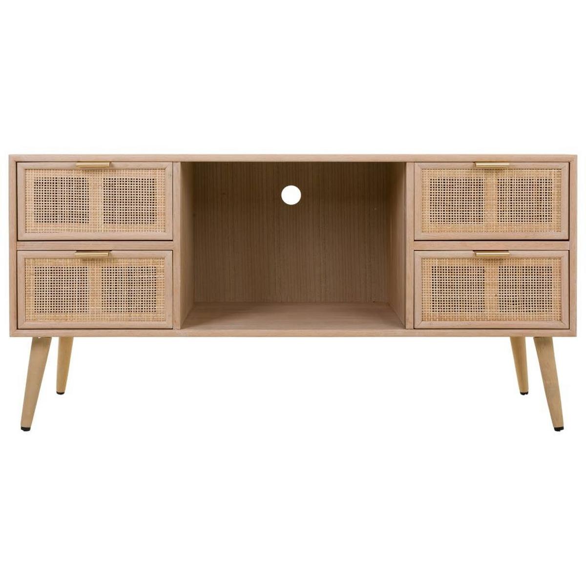 LOWBOARD aus MDF und braunem Netz 120x42x60 - Braun, Holz (120/60/42cm) - Wanderlust