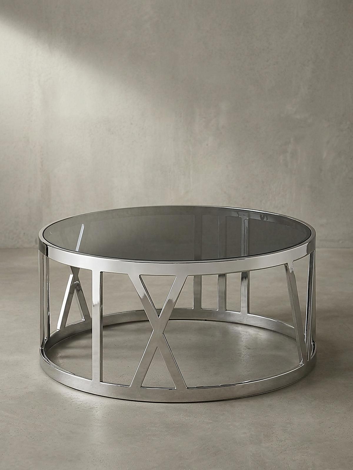 COUCHTISCH mit Glasplatte, Metallgestell, handgefertigt, Belastbarkeit 20 kg, Silber 60x60x30 cm - Silberfarben, Glas/Metall (60/60/30cm) - KADIMA DESIGN