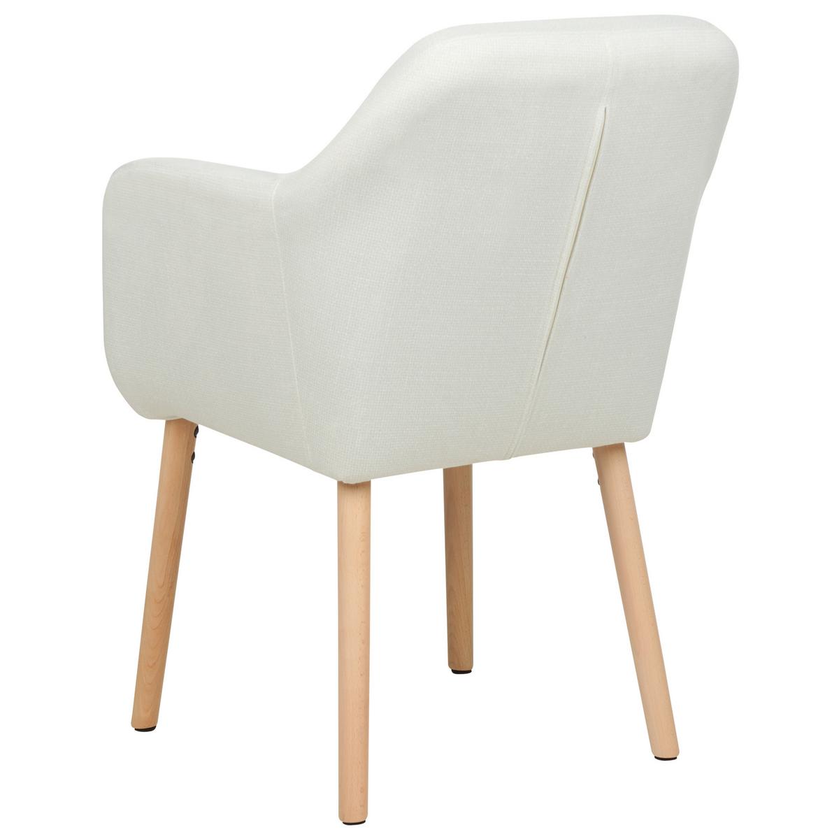 ESSZIMMERSTUHL Samtstoff cremeweiß Yorkville II - Hellbraun/Weiß, Textil (56/82/46cm) - Beliani