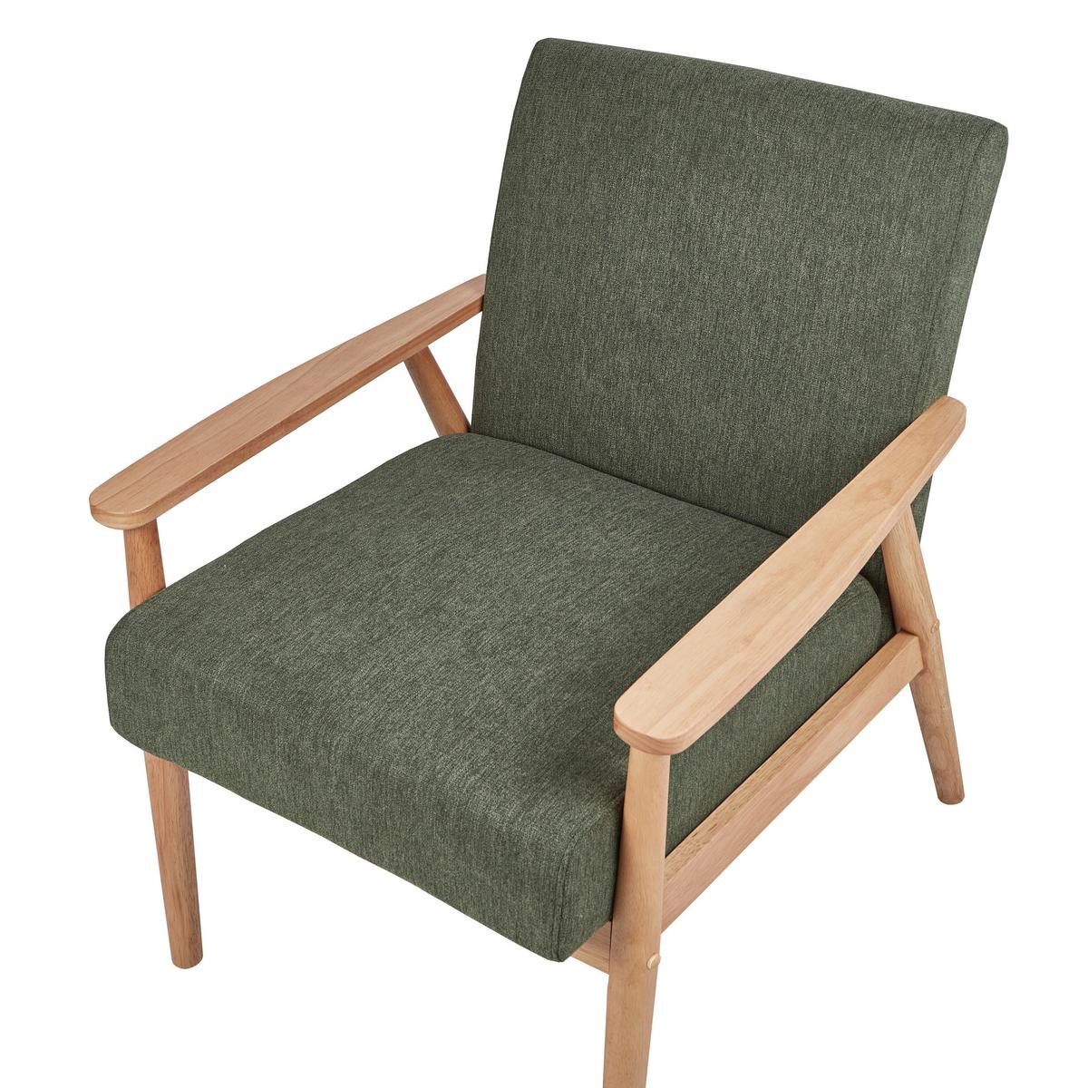 SESSEL Hellbraun/Grün Esrum - Braun/Grün, Textil (62/79/80cm) - Beliani
