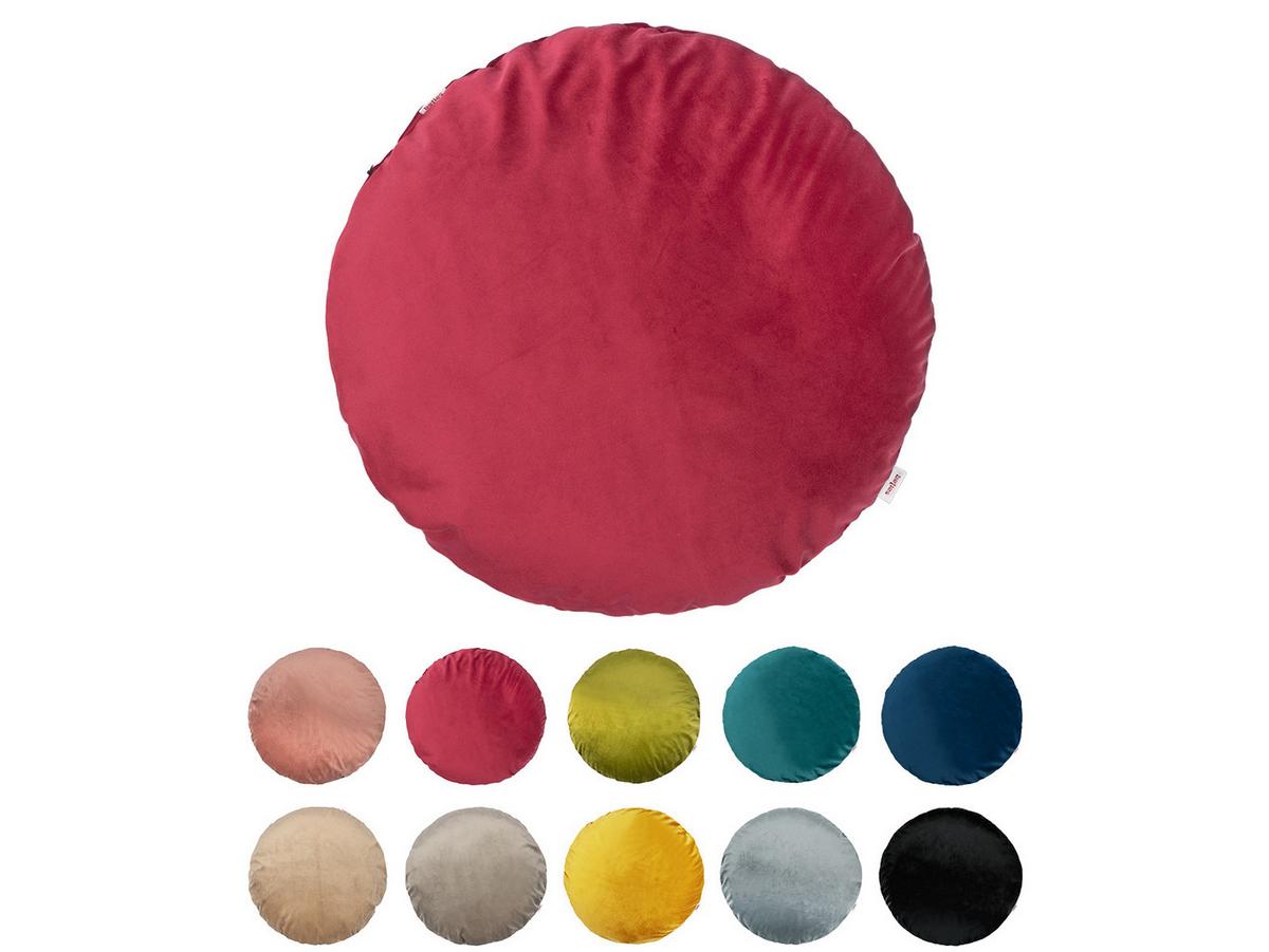 KISSENHÜLLE Rund Samt&Sonders karmin-rot 40 cm Ø - Rot, Textil (40/40cm) - beties Heimtextil