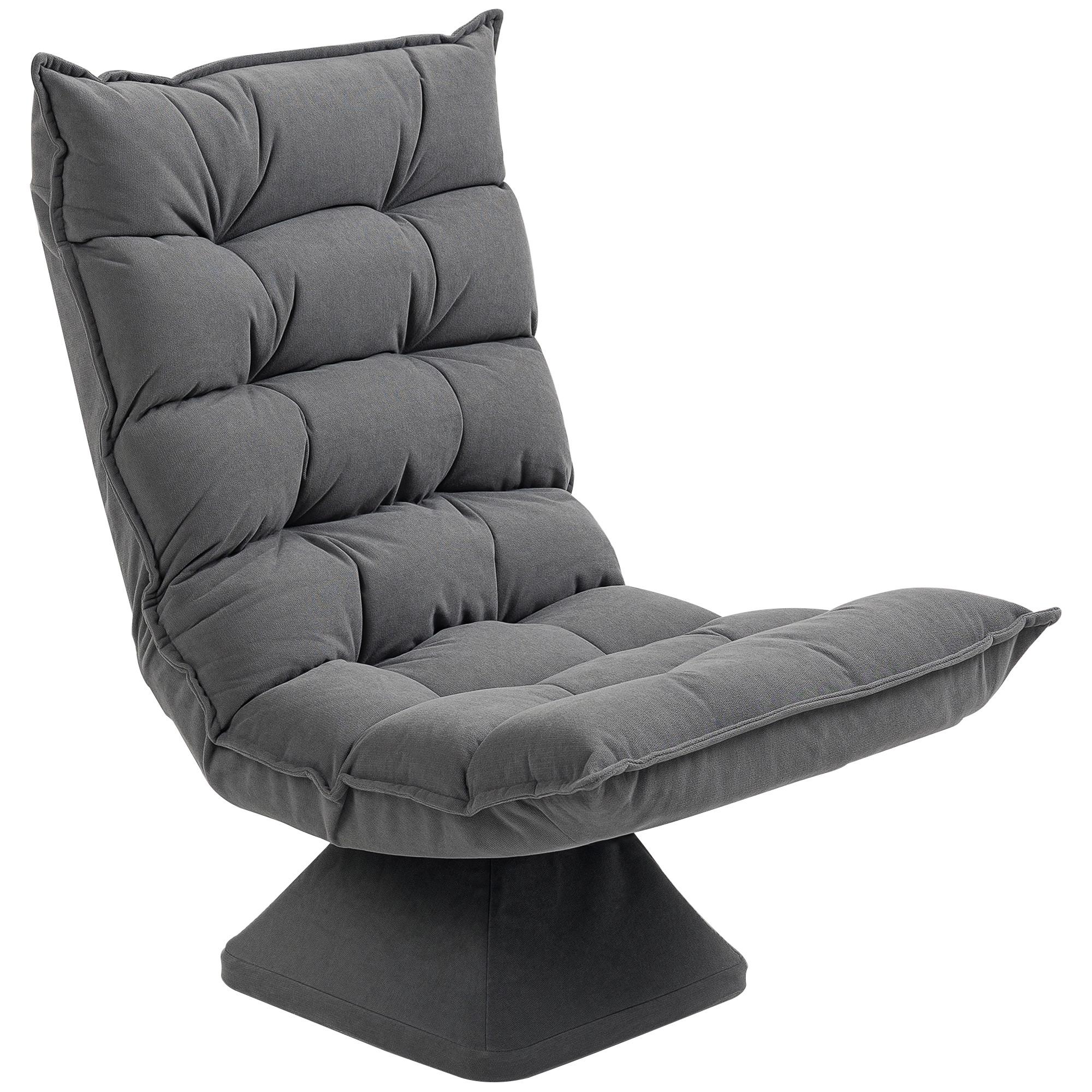 RELAXSESSEL mit Verstellbarer Rückenlehne für Wohnzimmer, Büro Grau - Grau, Metall (70/95/62cm) - HOMCOM