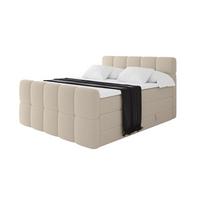 BOXBETT mit Matratze H3/H4 - FAMA-Z KING - 120x200 cm Dunkelbeige Quelle - Creme, Holzwerkstoff (120/200cm) - ALTDECOR