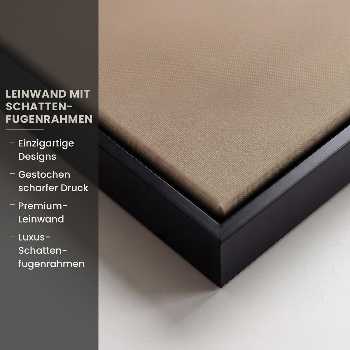 LEINWAND Bilder mit Rahmen - Vogel - Beige - Japanisch - 70x50 - Taupe, Textil (70/50cm) - MuchoWow