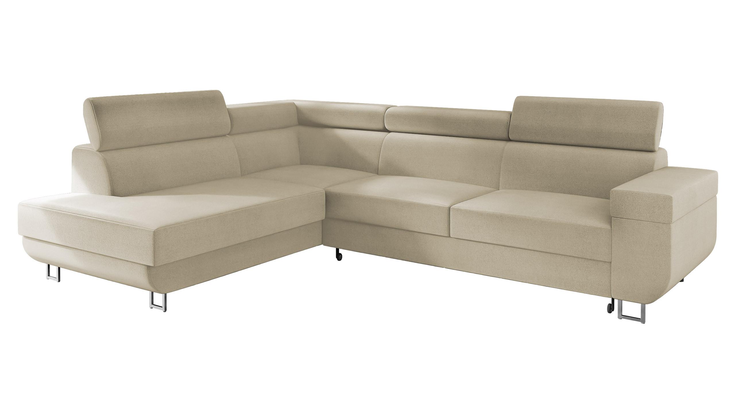 ECKSOFA Fonti, Seite: Links - Beige, Holz/Textil (253/188cm) - MIRJAN24