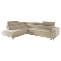 ECKSOFA Fonti, Seite: Links - Beige, Holz/Textil (253/188cm) - MIRJAN24
