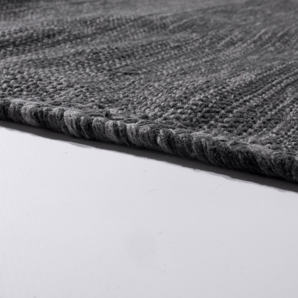 BAUMWOLLTEPPICH handgewebt mit Fransen, einfarbig, Grau, 160 x 220 cm - Grau, Textil (220/160cm) - KADIMA DESIGN