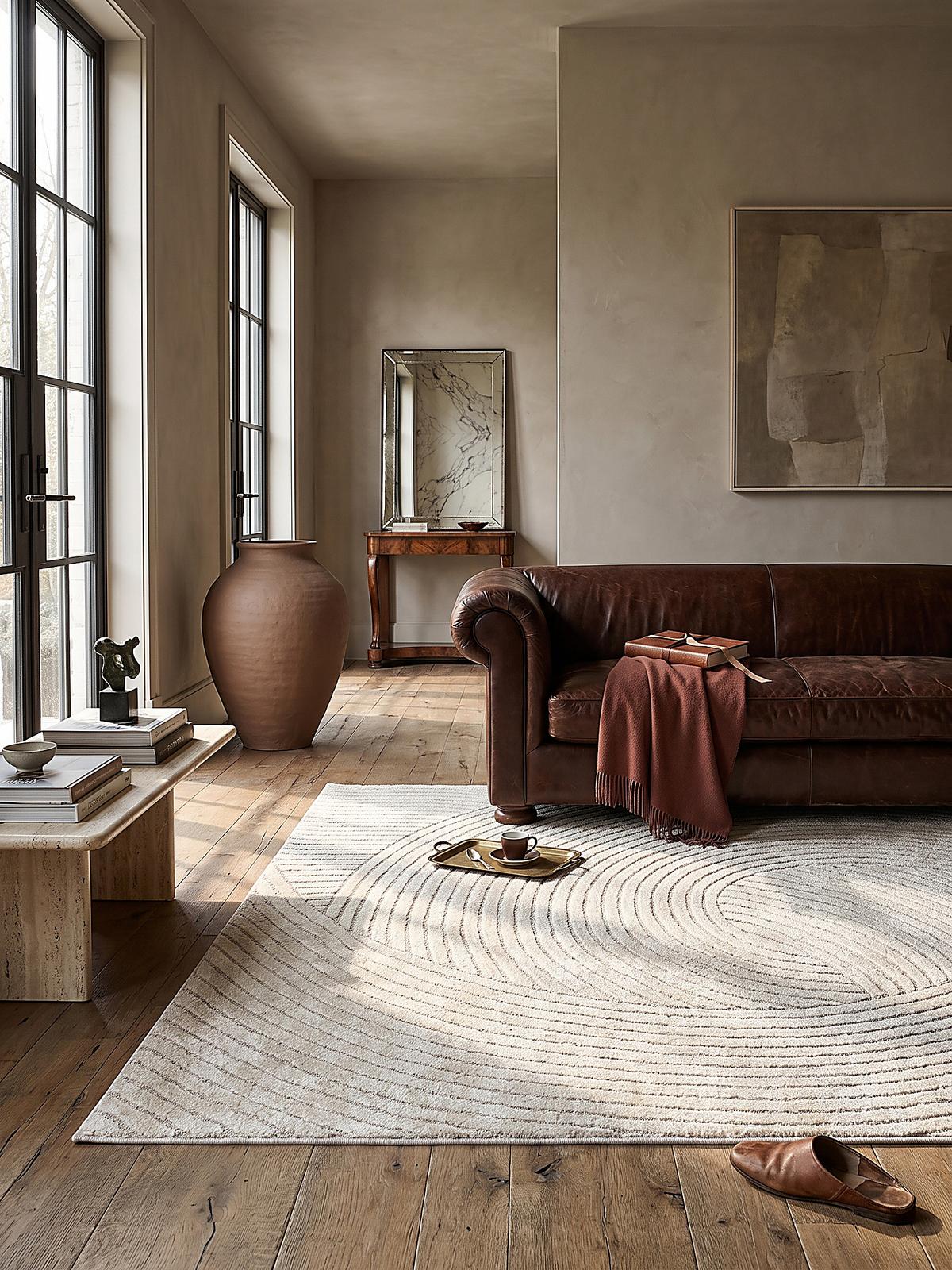 KURZFLORTEPPICH Geometrisch CETINA Polypropylen Creme 120 x 170 cm - Beige, Textil (120/170cm) - KADIMA DESIGN