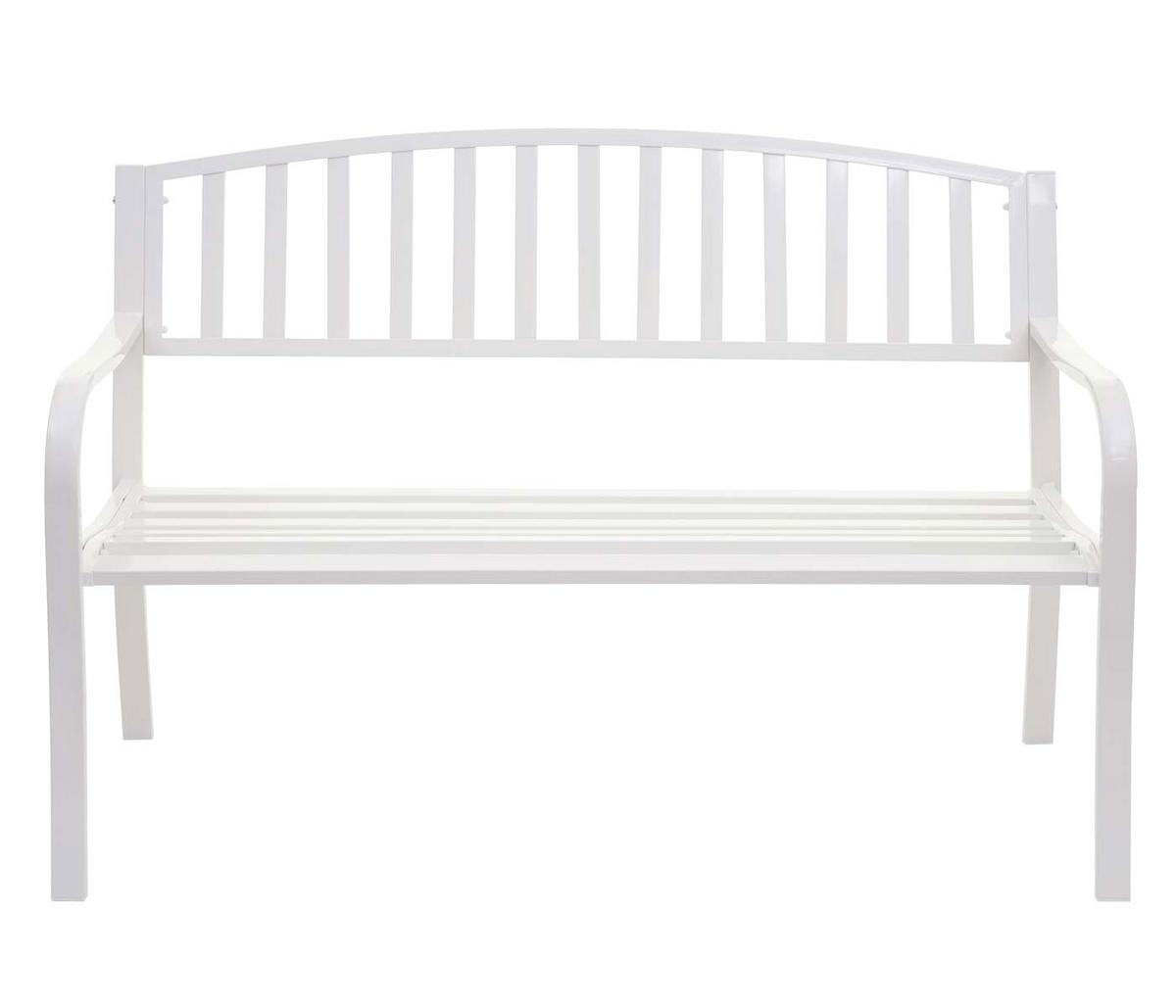 GARTENBANK Weiß - Weiß, Metall (128/87/58cm) - MCW