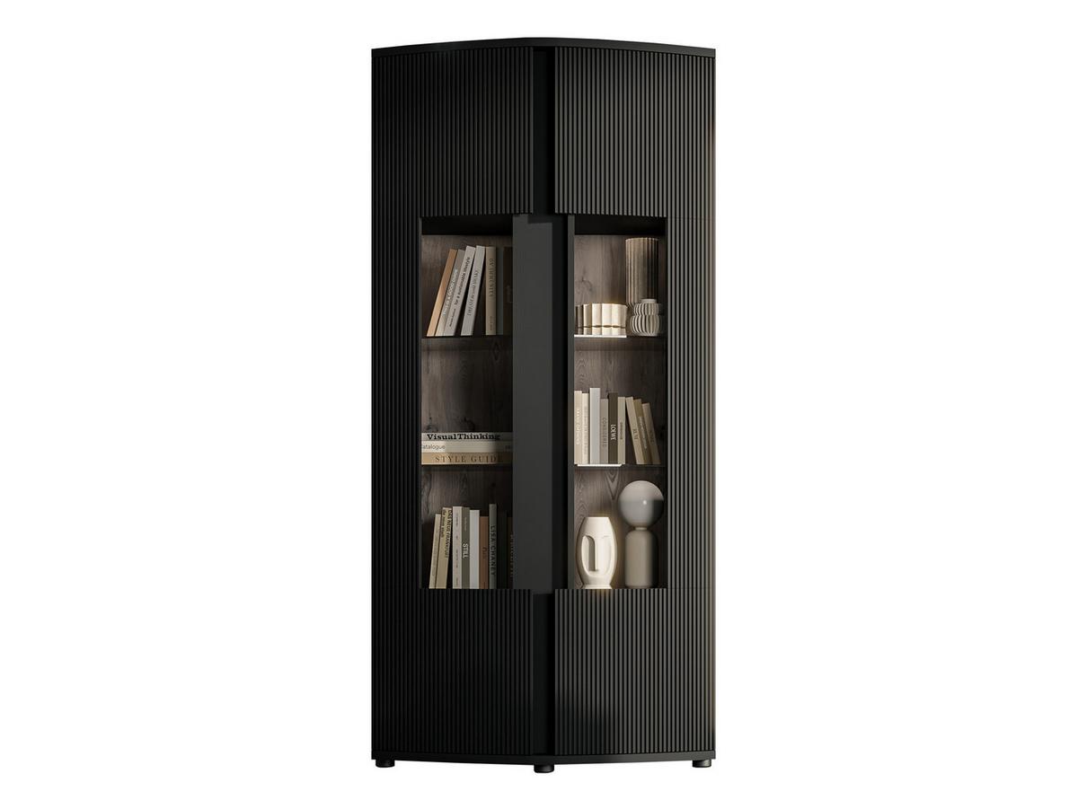 VITRINE Michelle 87 - Schwarz, Holzwerkstoff/Kunststoff (87/180/47cm) - MIRJAN24