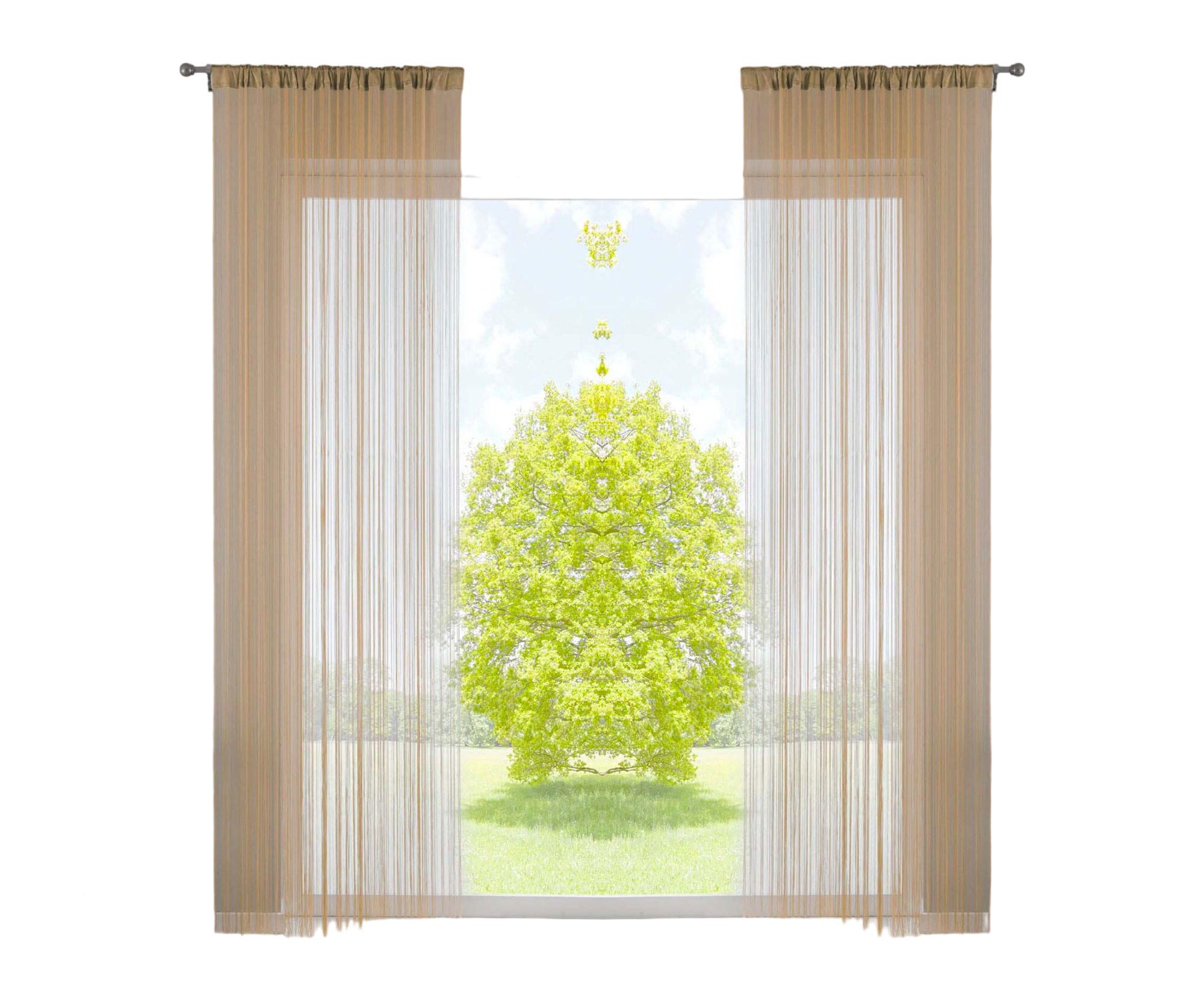 FADENGARDINE 2ER SET HxB 250x140 cm Sand - Sandfarben, Textil (140/250cm) - Gardinenbox