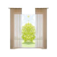 FADENGARDINE 2ER SET HxB 250x140 cm Sand - Sandfarben, Textil (140/250cm) - Gardinenbox
