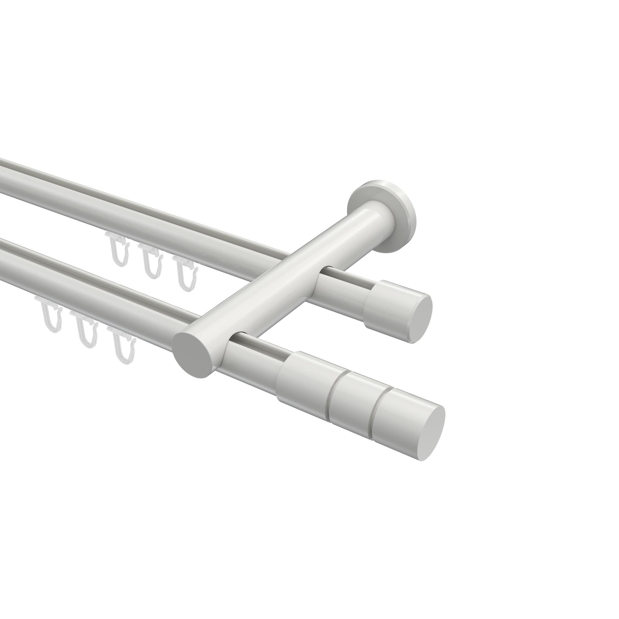 GARDINENSTANGE INNENLAUF Platon Elanto 120 cm, 2-läufig, 20 mm Ø Weiß - Weiß, Metall (120cm) - INTERDECO
