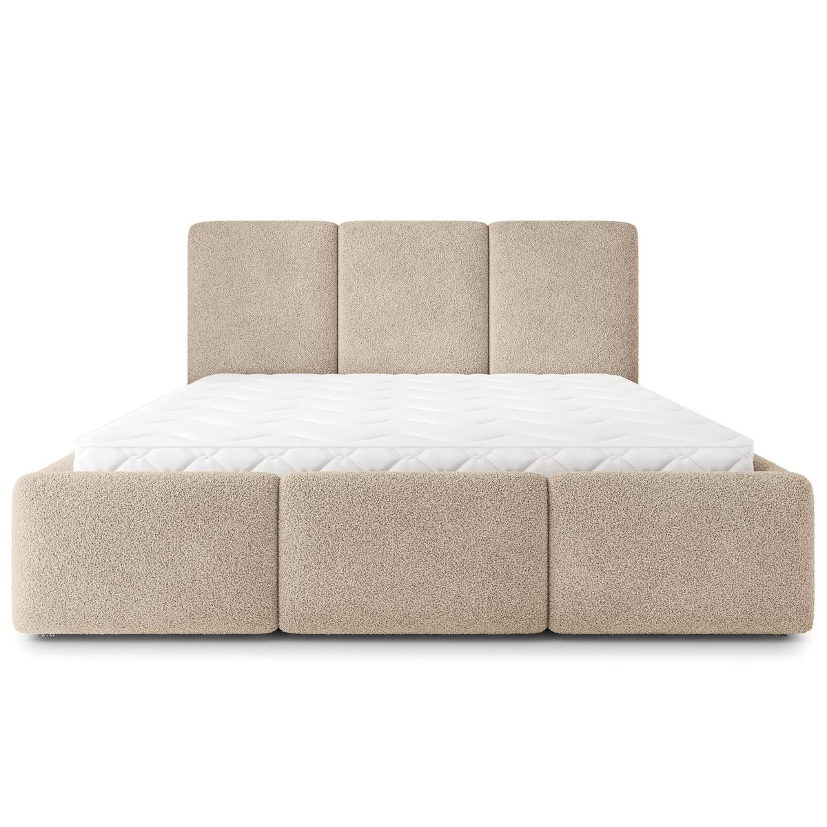 POLSTERBETT MORENA Q 160x200 cm mit Bettkästen - Beige - Beige, Holz (160/200cm) - MASSENO
