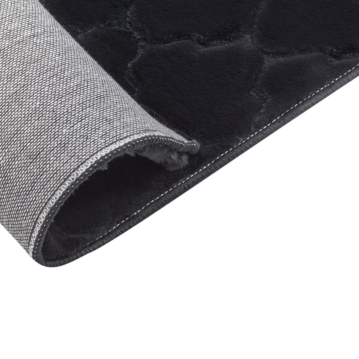 SHAGGY-KUNSTFELLTEPPICH Gharo 230/160 cm - Schwarz, Kunststoff (160/230cm) - Beliani