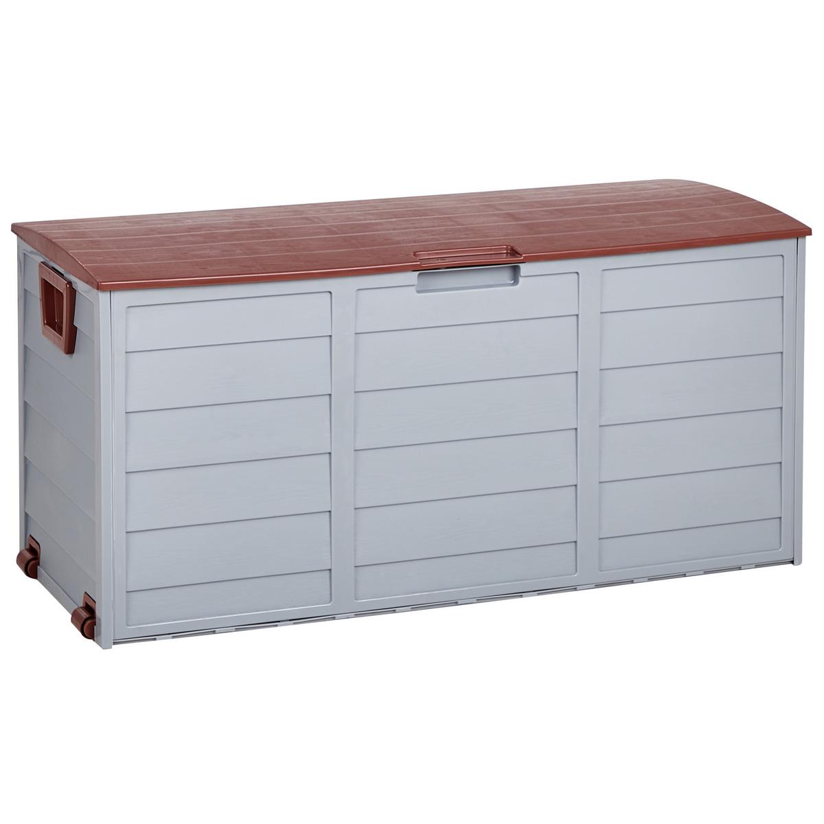 AUFBEWAHRUNGSBOX Grau Locarno - Braun/Grau, Kunststoff (112/53/50cm) - Beliani