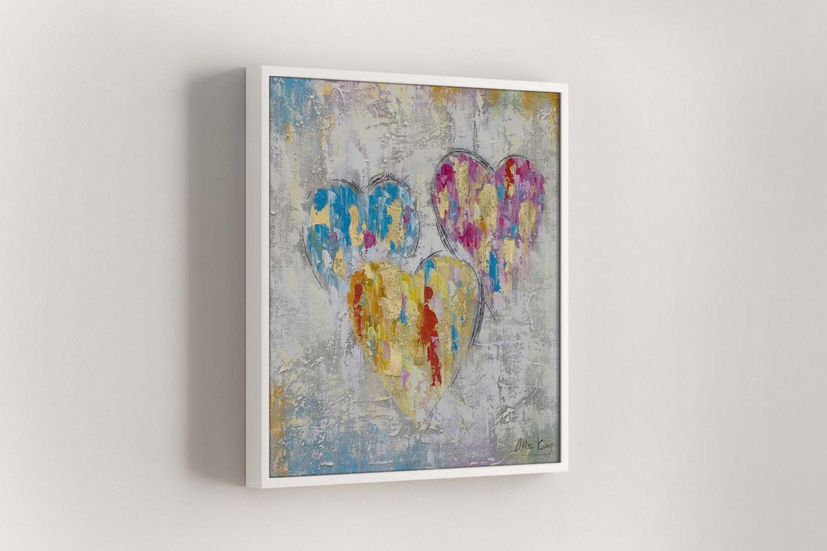 ACRYLBILD HANDGEMALT 60/60 cm - Multicolor/Grau, Holz/Textil (60/60cm) - KUNSTLOFT
