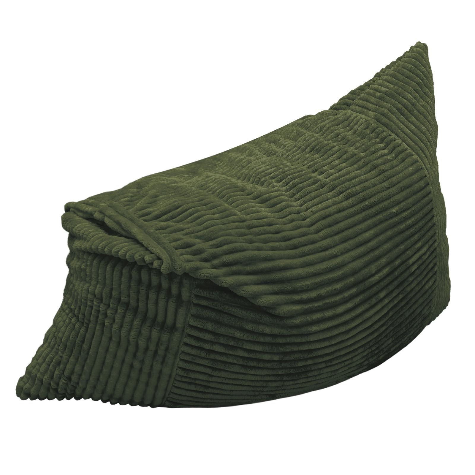 SITZSACK XXL 3-IN-1 aus Kordsamt als Sessel, Sofa und Bett - Grün, Textil (180/25/125cm) - Urban Meuble