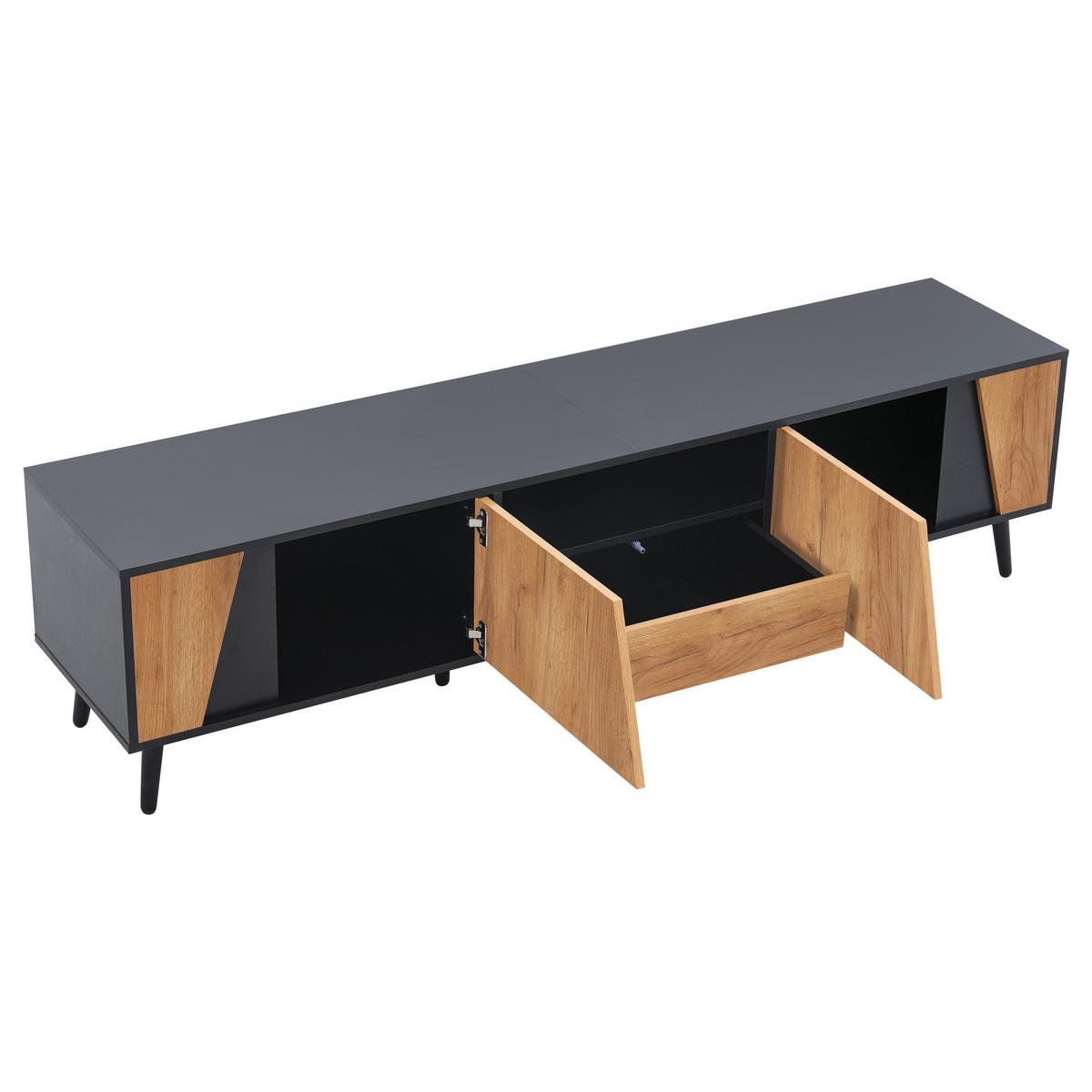LOWBOARD Holzoptik mit Stauraum, 180/40/46cm - Buchefarben, Holzwerkstoff (180/46/40cm) - Urban Meuble